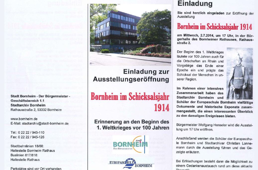 Bornheim Schicksalsjahr 1914
